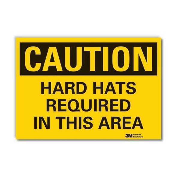 Lyle Hard Hat Caution Rflctv Label,10inx14in LCU3-0333-RD_14x10