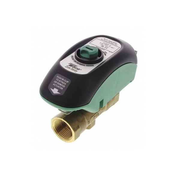 Taco Motorized Zone Valve,NO,Brass,3/4 in NPT V075T2G2ZB024Q4A2