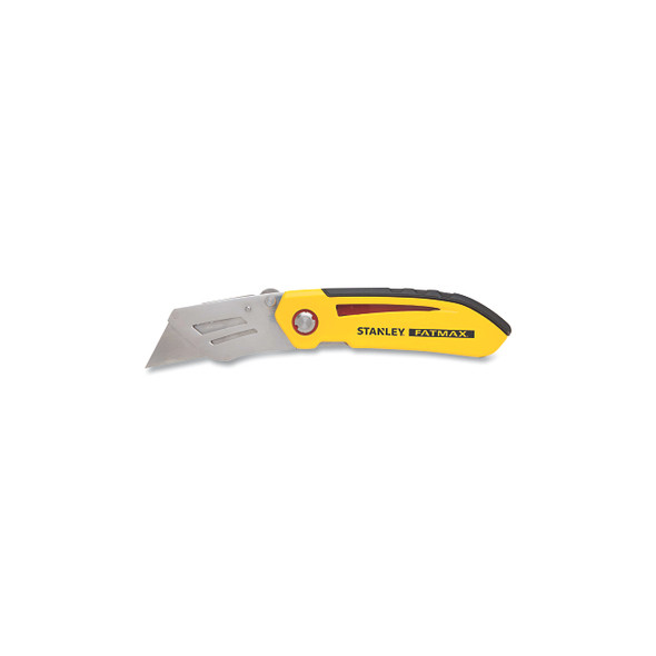 Compact Fixed Blade Folding Knife, 2.76 in L, Straight Edge, Carbon Steel Blade, Metal Handle, Yellow/Black