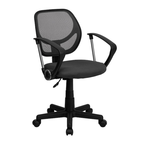 Mesh Task Chair, 15-1-2" to 19-1-2", Fixed Arms, Gray  WA-3074-GY-A-GG