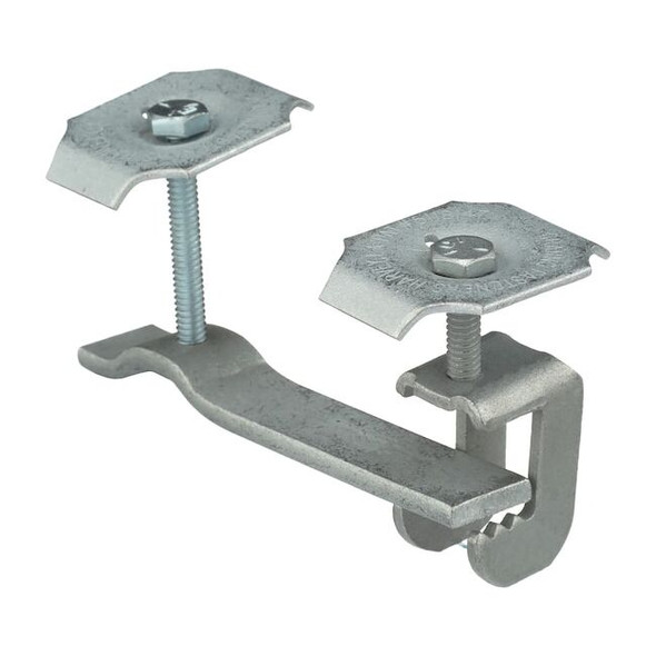 Grating Clip, For Screw Size 1/4 in, Carbon Steel, Galvanized, 10 PK