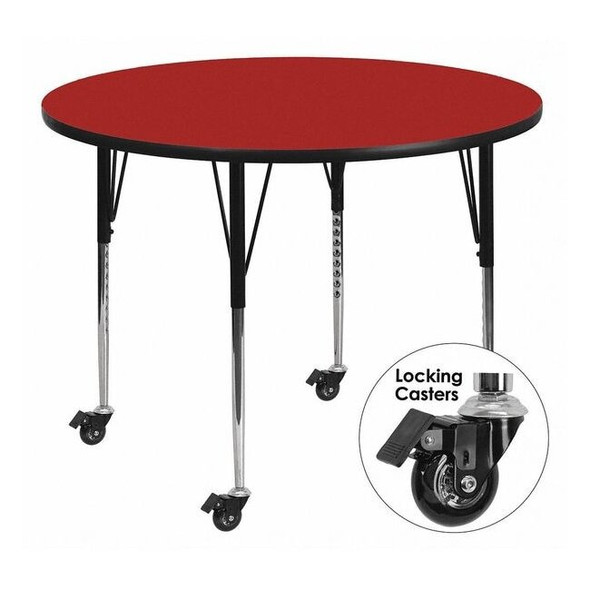 Round Activity Table, 42" W, 42" L, 30.37" H, Laminate, Red
