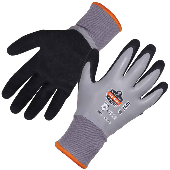 Ergodyne Gray Coated Waterproof Winter Work Gloves, M, PR 7501 Pack of 12