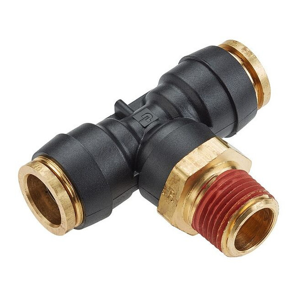 Legris Tee,Nylon;SS,Push-Fit,3/8",MNPT1/2" VS372PTCR-6-8