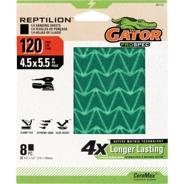 Gator Reptilian 120-Grit Sanding Sheet (8-Pack) 391113