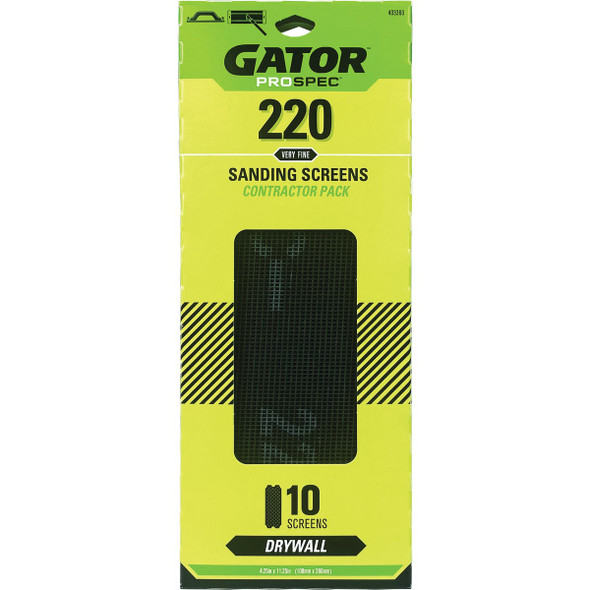 Gator 4-1/4 In. x 11-1/4 In. 220-Grit Drywall Sanding Screen (10-Pack) 403360