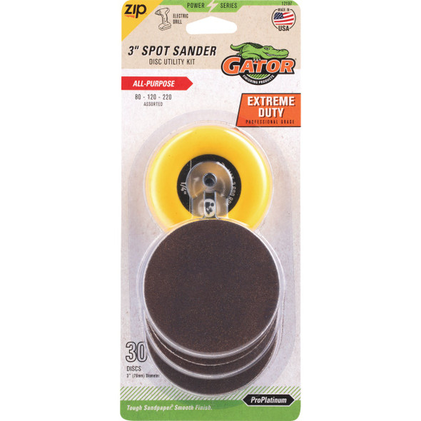 Gator 3 In. Spot Sander Kit with (30) Discs 12197