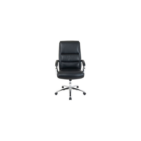 Interion Antimicrobial Bonded Leather Modern Comfort Executive Chair Black