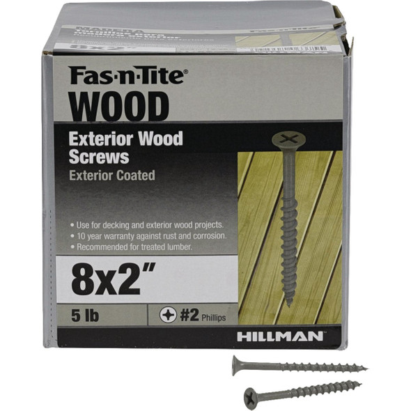 Hillman Fas-N-Tite #8 x 2 In. Exterior Coated Wood Screw (568-Count) 48385
