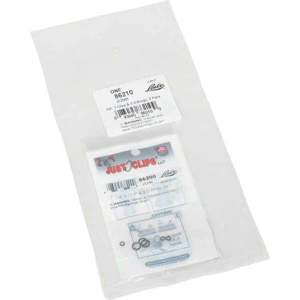 JC2505 1/4" 3 Clips & 3 O-Rings, 5 Pack 86210