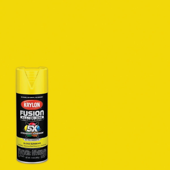 K02725007 Krylon Fusion All-In-One Gloss Spray Paint & Primer, Sunbeam