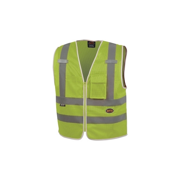 6853U/6854U Mesh Multi-Pocket Safety Vest, Large, Green