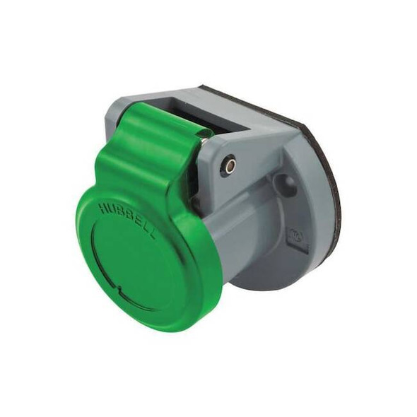 Hubbell Wiring Device-Kellems Single Pole Connector,Green,Elastmr HBL15NCGN