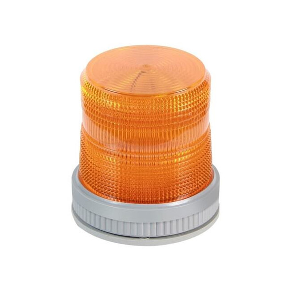 Warning Light, Amber, LED, 24V DC, 65 FPM, 3 3/4 in Dia., Surface
