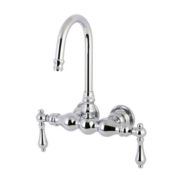 Wall-Mount Clawfoot Tub Faucet, Polished Chrome, Tub Wall Mount