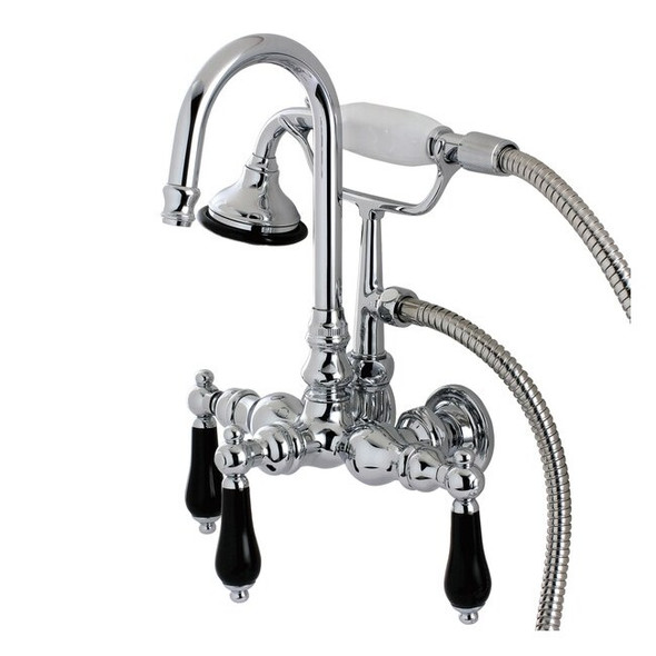 Wall-Mount Clawfoot Tub Faucet, Polished Chrome, Tub Wall Mount