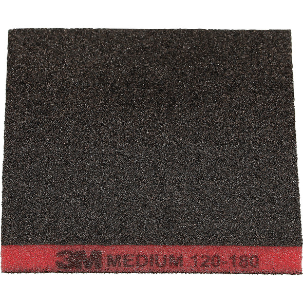 3M Two-Sided Sanding Sponge 23814, 124 mm x 98 mm (4.8 in x 3.8 in), Medium 120-180, Red 23814