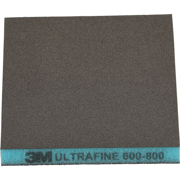 3M Two-Sided Sanding Sponge 23817, 124mm x 98mm (4.8in x 3.8in), Ultrafine 600-800, Blue 23817