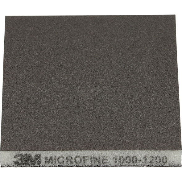 3M Two-Sided Sanding Sponge 23818, 124mm x 98mm (4.8in x 3.8in), Microfine 1000-1200 Gray 23818