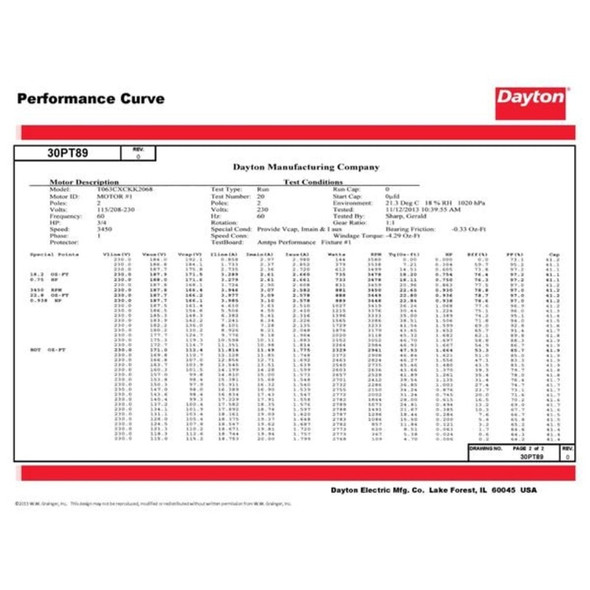Dayton GeneralPurposeMotor,3-4hp,3450RPM,56 30PT89
