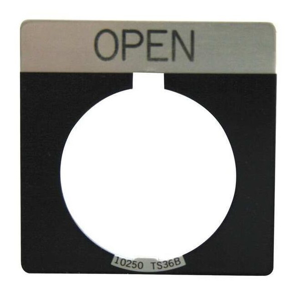 Eaton Legend Plate, Open, White/Black, Square 10250TS26
