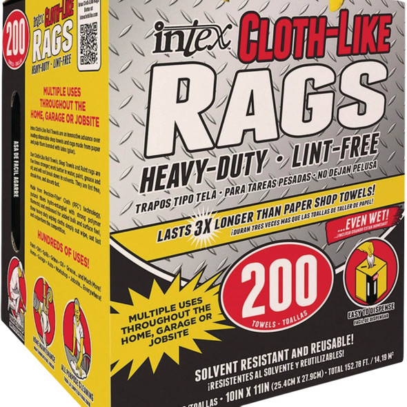 Intex 10 In. x 11 In. Disposable Wiping Cloths (200-Count) Pack of 8