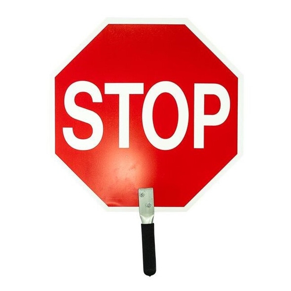 Stop/Stop Aluminum Traffic Paddle, Non-Reflective, 9" Steel Handle, 1/Each