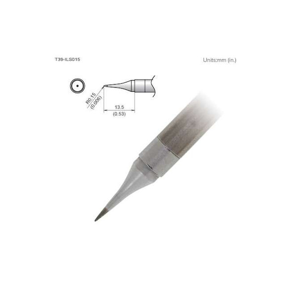 Hakko Soldering Tip,T.W. 0.15 mm,T.L. 13.5 mm T39-ILS015