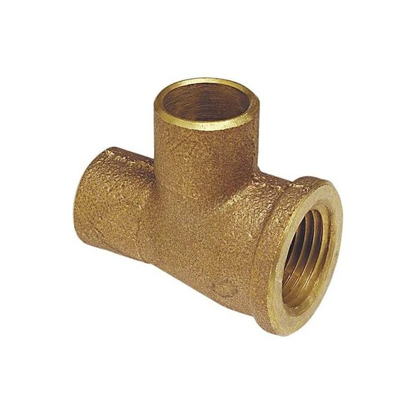 Nibco Tee, Bronze, Cup 1", FNPT 3/4", Cup 1" 714RRLF-1341