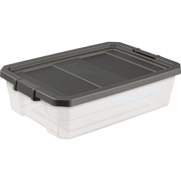 Sterilite 40 Qt./38L Flat Gray Stacker Storage Tote 14743V06