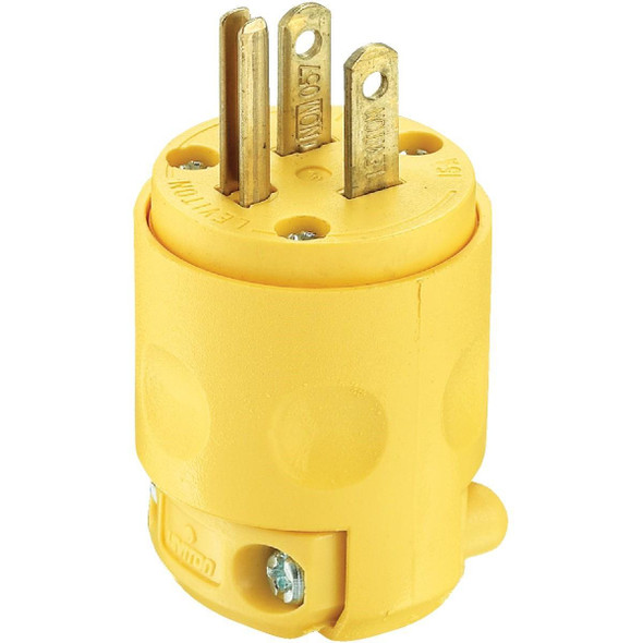 000-515PV Leviton 15A 125V 3-Wire 2-Pole Residential Grade Cord Plug, Yellow
