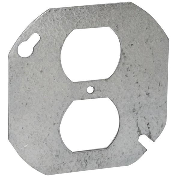 54C40-UPC Southwire 4 In. Duplex Receptacle Gray Round Box Cover
