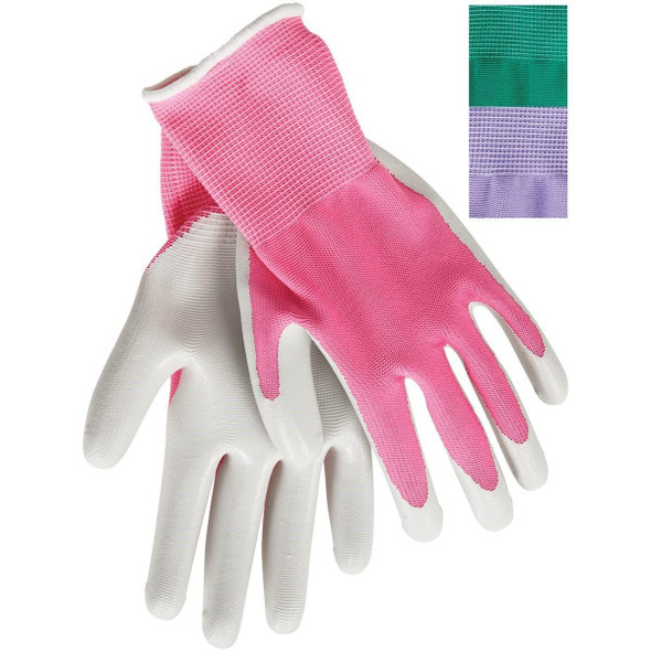 FL6802 Best Garden Accent Women's 1 Size Fits All Nitrile Coated Garden Glove