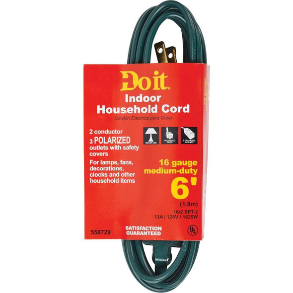 IN-PT2162-06X-GR 6 Ft. 16/2 Green Cube Tap Extension Cord