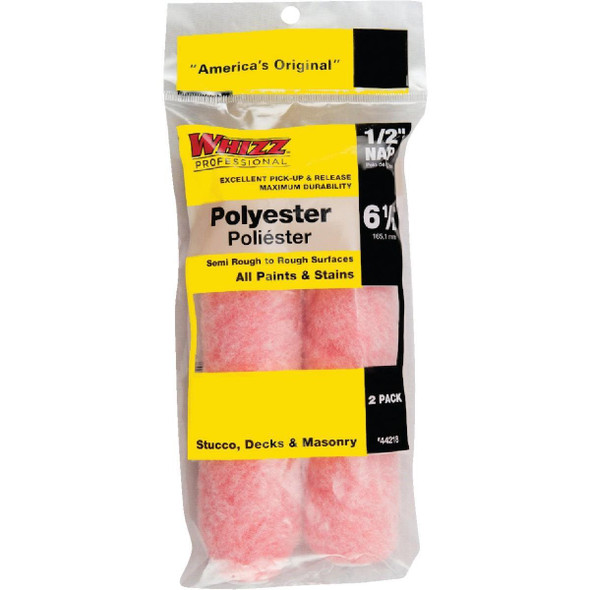 44218 Whizz 6-1/2 In. x 1/2 In. Domed End Cap Polyester Knit Fabric Roller Cover (2-Pack)