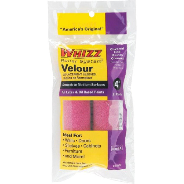 51012 Whizz Purple Velour 4 In. x 3/16 In. Specialty Roller Cover (2-Pack)