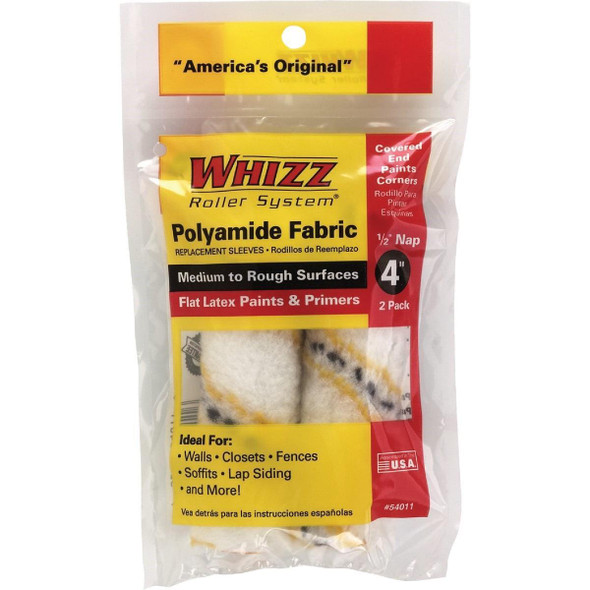54011 Whizz Gold Stripe 4 In. x 1/2 In. Refill Woven Fabric Roller Cover (2-Pack)