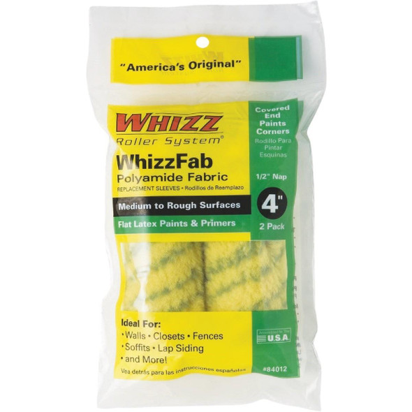 84012 WhizzFab 4 In. x 1/2 In. Polyamide Fabric Mini Paint Roller Cover (2-Pack)