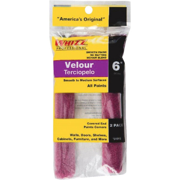 51016 Whizz Purple Velour 6 In. x 3/16 In. Specialty Roller Cover (2-Pack)