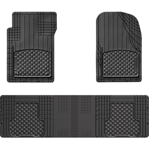 11AVMOTHSB WeatherTech Trim-to-Fit Black Rubber Floor Mat (3-Piece)