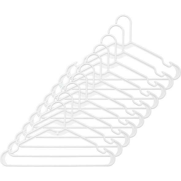 6345-8701-10-WHT Whitmor White Tubular Plastic Clothes Hanger (10-Pack)