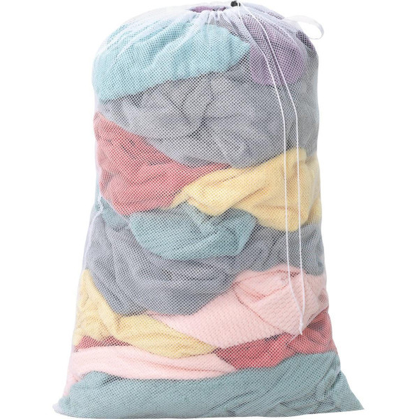 6368-7300-WHT Whitmor 24 In. x 36 In. White Mesh Laundry Bag