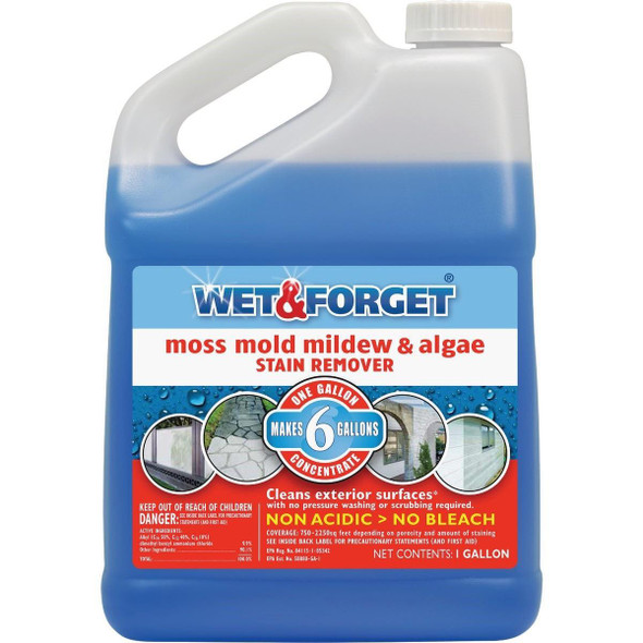 800006 Wet & Forget 1 Gal. Liquid Concentrate Moss, Mold, Mildew, & Algae Stain Remover