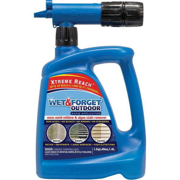 805048 Wet & Forget 48 Oz. Hose End Spray Concentrate Moss, Mold, Mildew, & Algae Stain Remover