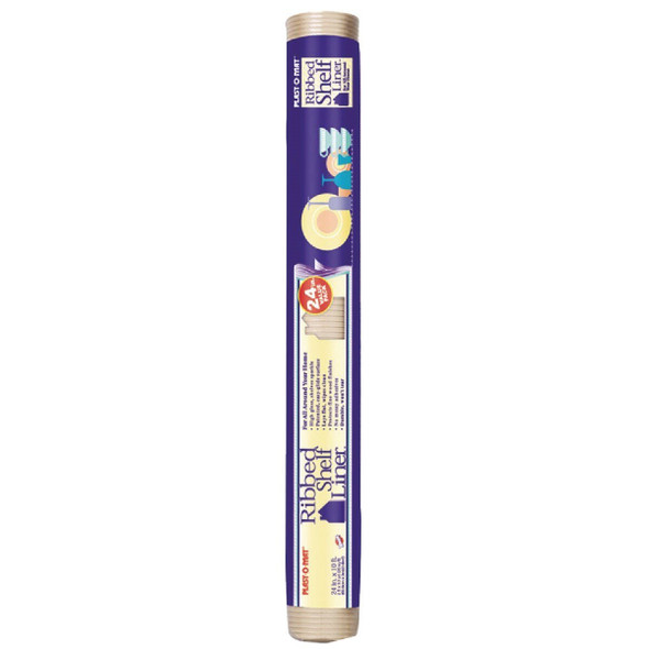 PM210W Plast-O-Mat 24 In. x 10 Ft. White Ribbed Non-Adhesive Shelf Liner