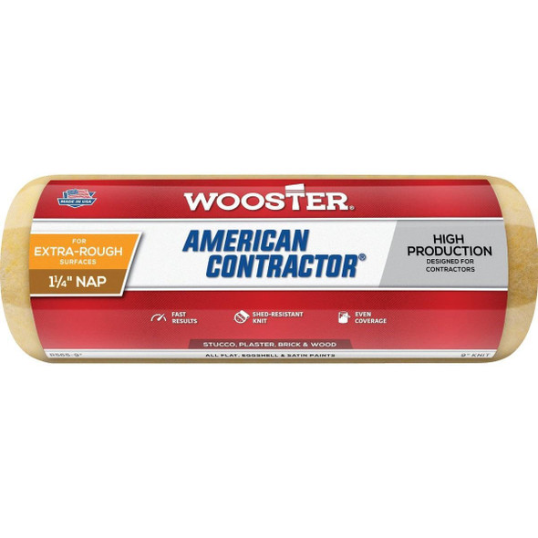 R565-9 Wooster American Contractor 9 In. x 1-1/4 In. Knit Fabric Roller Cover