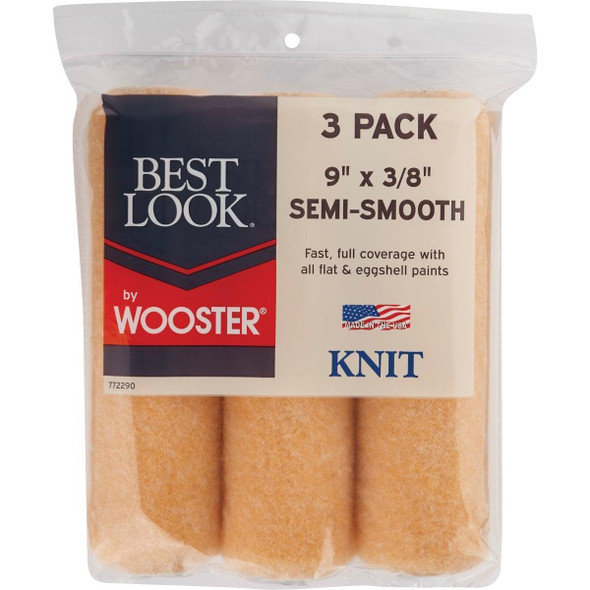 DR425-9 Best Look By Wooster 9 In. x 3/8 In. Knit Fabric Roller Cover (3-Pack)