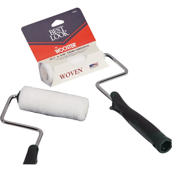 DR457-4 1/2 Best Look By Wooster 4-1/2 In. x 3/8 In. Mini Woven Paint Roller Cover & Frame