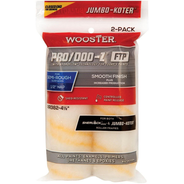 RR382-4 1/2 Wooster Jumbo-Koter P/D FTP 4-1/2 In. x 1/2 In. Woven Paint Roller Cover (2-Pack)