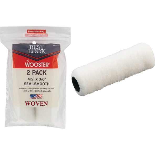 DR458-4 1/2 Best Look By Wooster 4-1/2 In. x 3/8 In. Mini Woven Fabric Roller Cover (2-Pack)